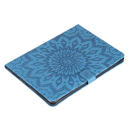 For iPad Pro 11 (2020) Pressed Printing Sunflower Pattern Horizontal Flip PU Leather Tablet Case with Holder & Card Slots & Wallet(Blue)-garmade.com