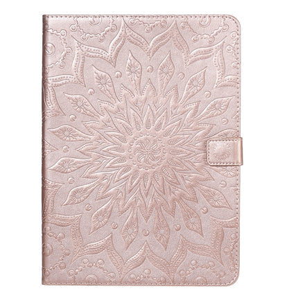 For iPad Pro 11 (2020) Pressed Printing Sunflower Pattern Horizontal Flip PU Leather Tablet Case with Holder & Card Slots & Wallet(Rose Gold)-garmade.com