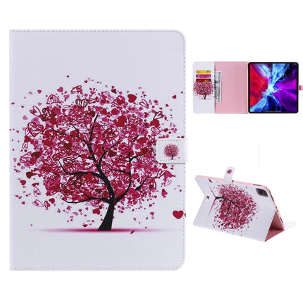 For iPad Pro 12.9 (2020) Colored Drawing Horizontal Flip Leather Tablet Case with Holder & Card Slot & Wallet(Color Tree)-garmade.com