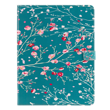 For iPad Pro 12.9 (2020) Colored Drawing Horizontal Flip Leather Tablet Case with Holder & Card Slot & Wallet(Apricot Blossom Tree)-garmade.com