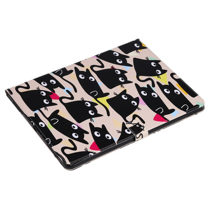 For iPad Pro 12.9 (2020) Colored Drawing Horizontal Flip Leather Tablet Case with Holder & Card Slot & Wallet(Kitty)-garmade.com