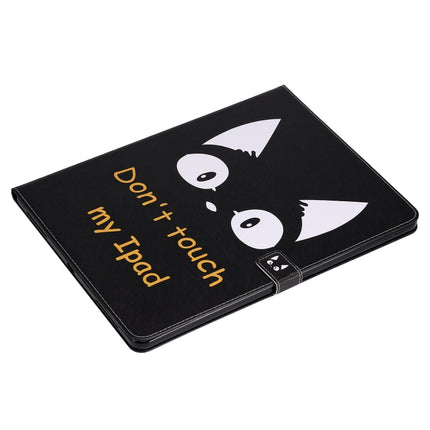 For iPad Pro 12.9 (2020) Colored Drawing Horizontal Flip Leather Tablet Case with Holder & Card Slot & Wallet(Cat Ears)-garmade.com