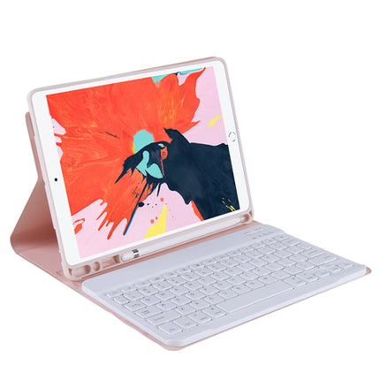 T11B 2020 For iPad 11 inch (2020 / 2018) TPU Candy Color Ultra-thin Bluetooth Keyboard Tablet Case with Stand & Pen Slot(Pink)-garmade.com