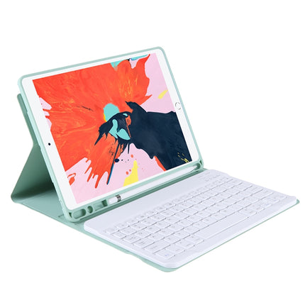 T102B For iPad Air / Pro 10.5 inch (2019) TPU Candy Color Ultra-thin Bluetooth Keyboard Tablet Case with Stand & Pen Slot(Light Green)-garmade.com