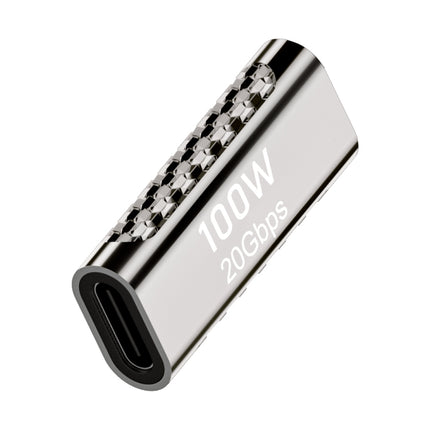 100W Type-C Female to Type-C Female 20Gbps Zinc Alloy Adapter, Style:Straight-garmade.com