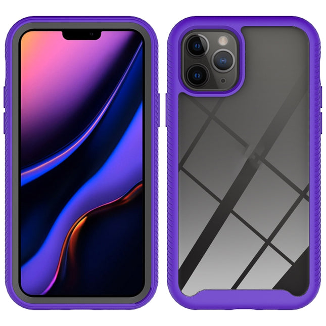 For iPhone 11 Pro Starry Sky Solid Color Series Shockproof PC + TPU Protective Case(Purple)-garmade.com