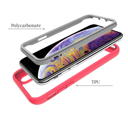 For iPhone X Starry Sky Solid Color Series Shockproof PC + TPU Protective Case(Purple)-garmade.com