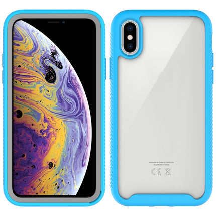 For iPhone X Starry Sky Solid Color Series Shockproof PC + TPU Protective Case(Light Blue)-garmade.com