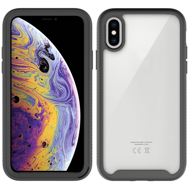 For iPhone X Starry Sky Solid Color Series Shockproof PC + TPU Protective Case(Black)-garmade.com