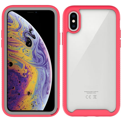 For iPhone XS Max Starry Sky Solid Color Series Shockproof PC + TPU Protective Case(Red)-garmade.com