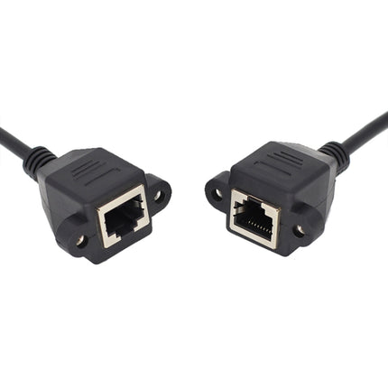 RJ45 Female to Female LAN Extension Cable with Screw Lock, Length:30cm-garmade.com