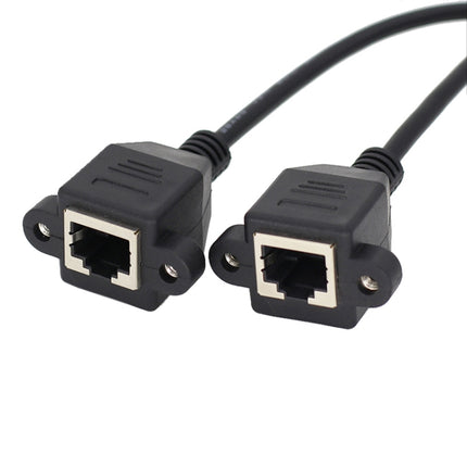 RJ45 Female to Female LAN Extension Cable with Screw Lock, Length:60cm-garmade.com