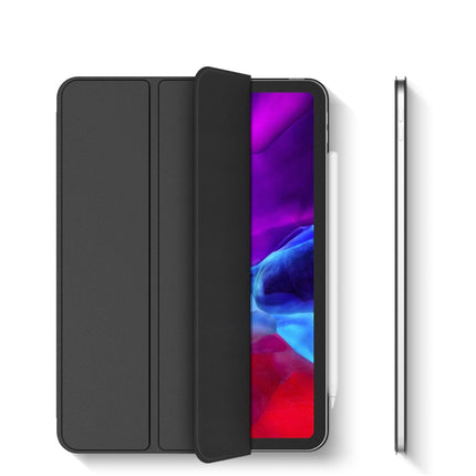 For iPad Pro 11 (2020) Horizontal Flip Ultra-thin Double-sided Clip Magnetic PU Leather Tablet Case with Three-folding Holder & Sleep / Wake-up Function(Black)-garmade.com