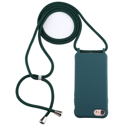 For iPhone 6s / 6 Candy Color TPU Protective Case with Lanyard(Dark Green)-garmade.com