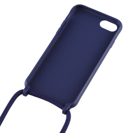 For iPhone 6s / 6 Candy Color TPU Protective Case with Lanyard(Dark Blue)-garmade.com