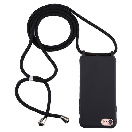 For iPhone 6s Plus / 6 Plus Candy Color TPU Protective Case with Lanyard(Black)-garmade.com