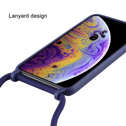 For iPhone XS / X Candy Color TPU Protective Case with Lanyard(Black)-garmade.com