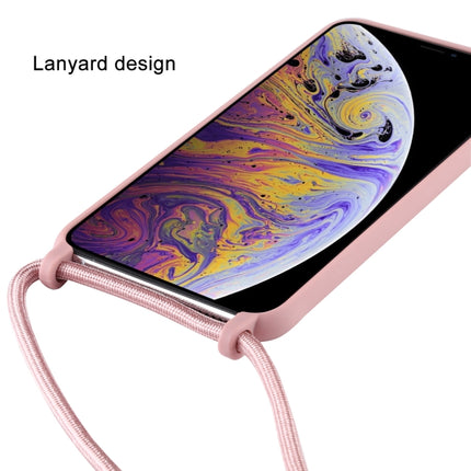 For iPhone XS Max Candy Color TPU Protective Case with Lanyard(Black)-garmade.com
