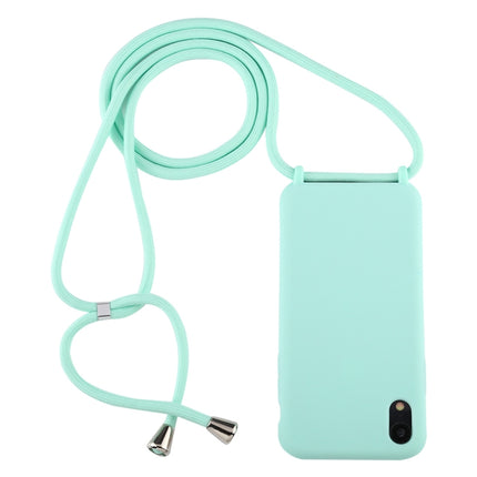 For iPhone XR Candy Color TPU Protective Case with Lanyard(Mint Green)-garmade.com