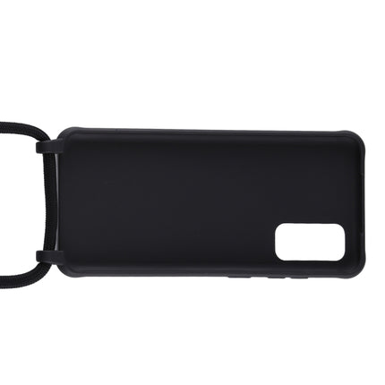 For Galaxy S20 Candy Color TPU Protective Case with Lanyard(Black)-garmade.com