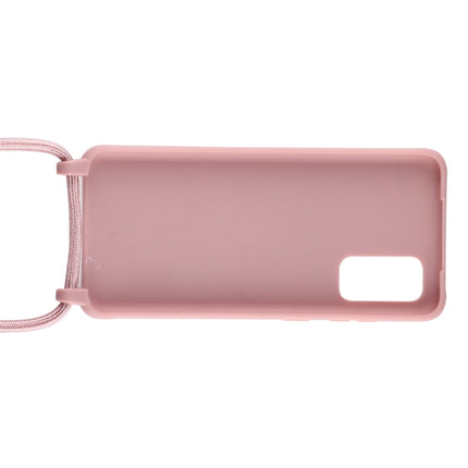 For Galaxy S20 Candy Color TPU Protective Case with Lanyard(Dark Pink)-garmade.com