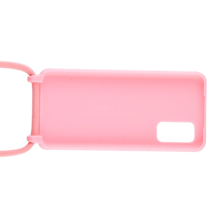 For Galaxy S20 Candy Color TPU Protective Case with Lanyard(Pink)-garmade.com