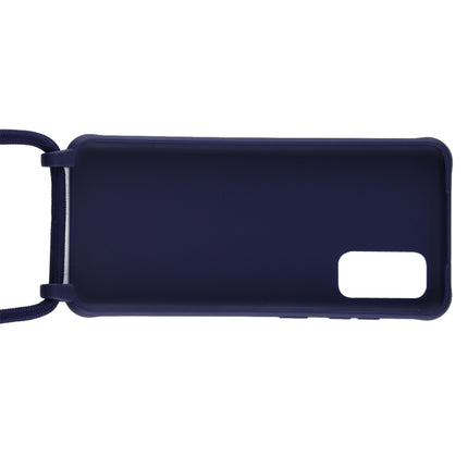 For Galaxy S20 Candy Color TPU Protective Case with Lanyard(Dark Blue)-garmade.com