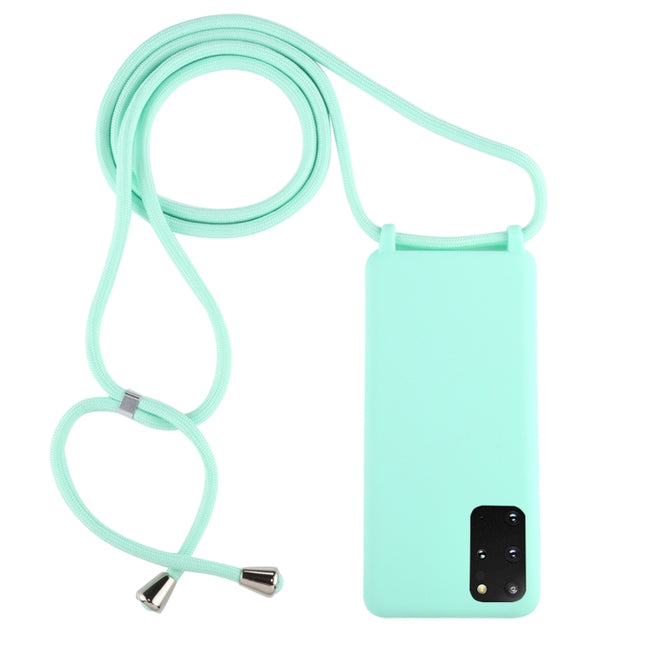 For Galaxy S20+ Candy Color TPU Protective Case with Lanyard(Mint Green)-garmade.com
