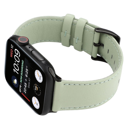 For Apple Watch Series 6 & SE & 5 & 4 40mm / 3 & 2 & 1 38mm Cowhide Texture Leather Watchband(Green)-garmade.com