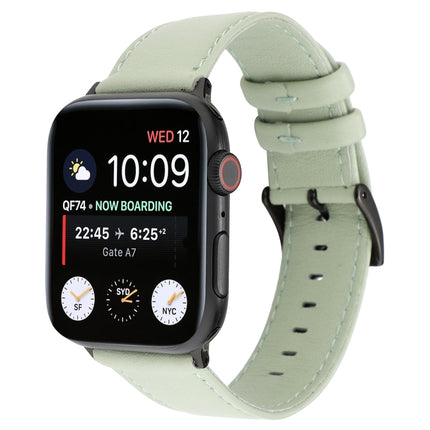 For Apple Watch Series 6 & SE & 5 & 4 44mm / 3 & 2 & 1 42mm Cowhide Texture Leather Watchband(Green)-garmade.com