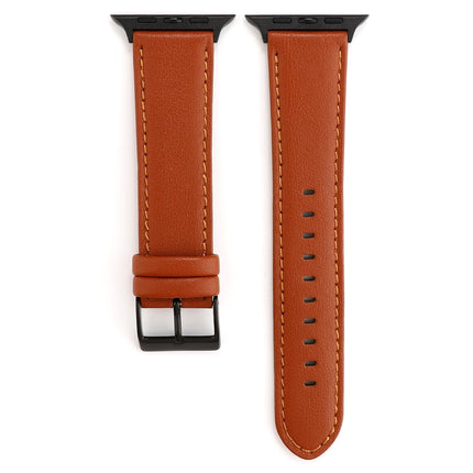 For Apple Watch Series 6 & SE & 5 & 4 44mm / 3 & 2 & 1 42mm Cowhide Texture Leather Watchband(Brown)-garmade.com