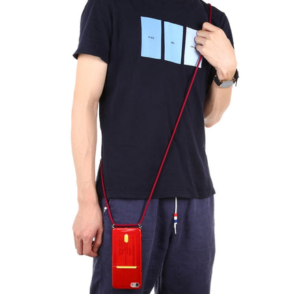 For iPhone 6s / 6 Transparent TPU Protective Case with Lanyard & Card Slot(Red)-garmade.com