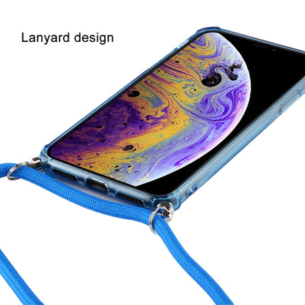 For iPhone XS / X Transparent TPU Protective Case with Lanyard & Card Slot(Black)-garmade.com