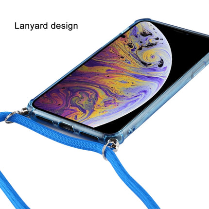 For iPhone XS Max Transparent TPU Protective Case with Lanyard & Card Slot(Black)-garmade.com