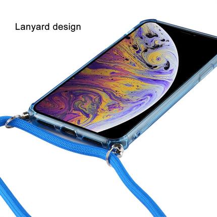 For iPhone XS Max Transparent TPU Protective Case with Lanyard & Card Slot(Transparent)-garmade.com