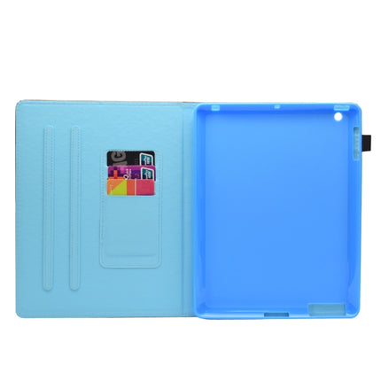 For iPad 2 / 3 / 4 Painted Horizontal Flat Leather Case with Sleep Function & Card Slot & Buckle Anti-skid Strip & Bracket & Wallet(Unicorn)-garmade.com