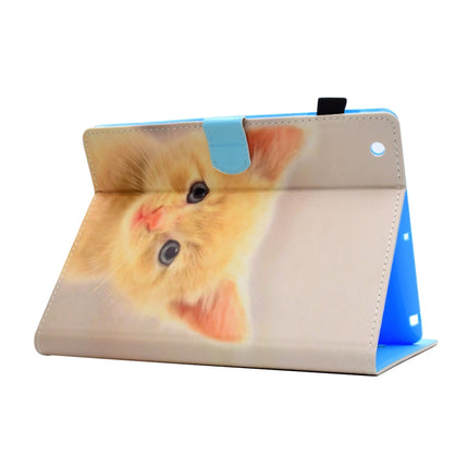 For iPad 2 / 3 / 4 Painted Horizontal Flat Leather Case with Sleep Function & Card Slot & Buckle Anti-skid Strip & Bracket & Wallet(Cute Cat)-garmade.com