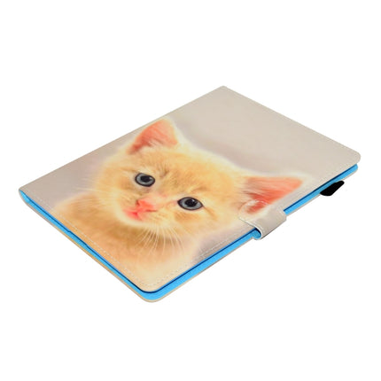 For iPad 2 / 3 / 4 Painted Horizontal Flat Leather Case with Sleep Function & Card Slot & Buckle Anti-skid Strip & Bracket & Wallet(Cute Cat)-garmade.com