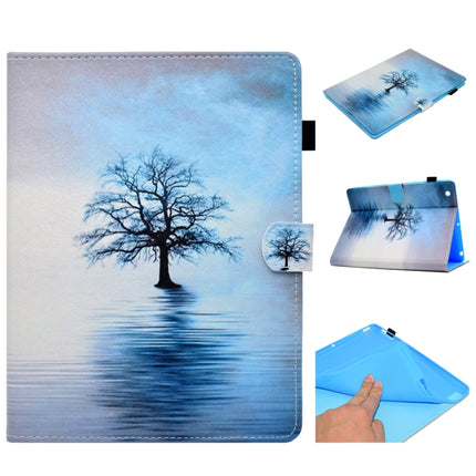 For iPad 2 / 3 / 4 Painted Horizontal Flat Leather Case with Sleep Function & Card Slot & Buckle Anti-skid Strip & Bracket & Wallet(Tree in Water)-garmade.com