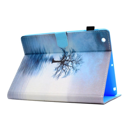 For iPad 2 / 3 / 4 Painted Horizontal Flat Leather Case with Sleep Function & Card Slot & Buckle Anti-skid Strip & Bracket & Wallet(Tree in Water)-garmade.com