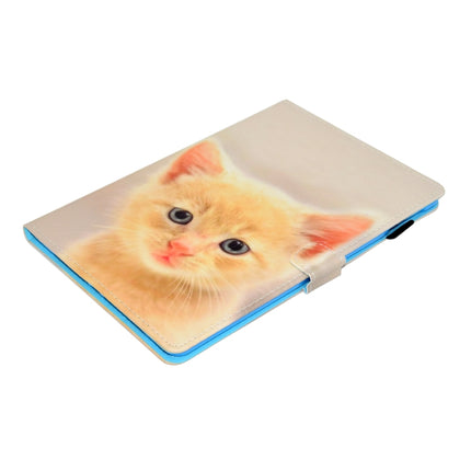 For iPad Air / Air 2 / iPad 9.7 / 2017 / 2018 Painted Horizontal Flat Leather Case with Sleep Function & Card Slot & Buckle Anti-skid Strip & Bracket & Wallet(Cute Cat)-garmade.com