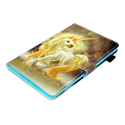 For iPad Mini 1 / 2 / 3 / 4 / 5 Painted Horizontal Flat Leather Case with Sleep Function & Card Slot & Buckle Anti-skid Strip & Bracket & Wallet(Unicorn)-garmade.com