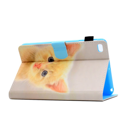For iPad Mini 1 / 2 / 3 / 4 / 5 Painted Horizontal Flat Leather Case with Sleep Function & Card Slot & Buckle Anti-skid Strip & Bracket & Wallet(Cute Cat)-garmade.com