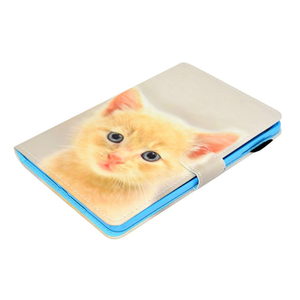 For iPad Mini 1 / 2 / 3 / 4 / 5 Painted Horizontal Flat Leather Case with Sleep Function & Card Slot & Buckle Anti-skid Strip & Bracket & Wallet(Cute Cat)-garmade.com