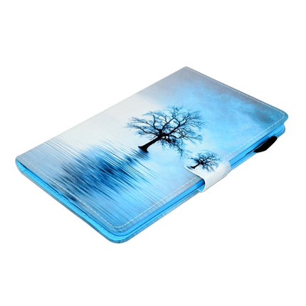 For iPad Mini 1 / 2 / 3 / 4 / 5 Painted Horizontal Flat Leather Case with Sleep Function & Card Slot & Buckle Anti-skid Strip & Bracket & Wallet(Tree in Water)-garmade.com