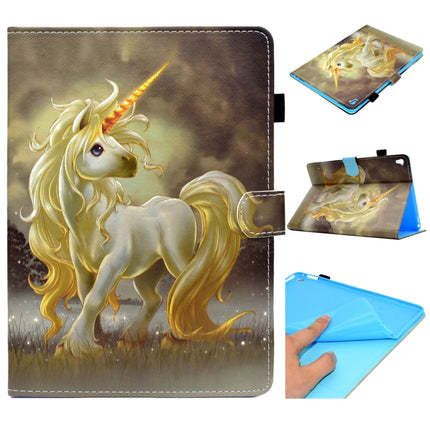 For iPad Pro 9.7 inch Painted Horizontal Flat Leather Case with Sleep Function & Card Slot & Buckle Anti-skid Strip & Bracket & Wallet(Unicorn)-garmade.com