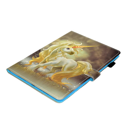 For iPad Pro 9.7 inch Painted Horizontal Flat Leather Case with Sleep Function & Card Slot & Buckle Anti-skid Strip & Bracket & Wallet(Unicorn)-garmade.com