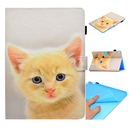 For iPad Pro 9.7 inch Painted Horizontal Flat Leather Case with Sleep Function & Card Slot & Buckle Anti-skid Strip & Bracket & Wallet(Cute Cat)-garmade.com