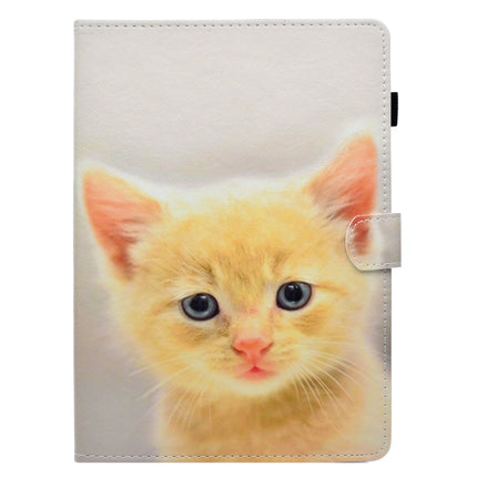 For iPad Pro 9.7 inch Painted Horizontal Flat Leather Case with Sleep Function & Card Slot & Buckle Anti-skid Strip & Bracket & Wallet(Cute Cat)-garmade.com