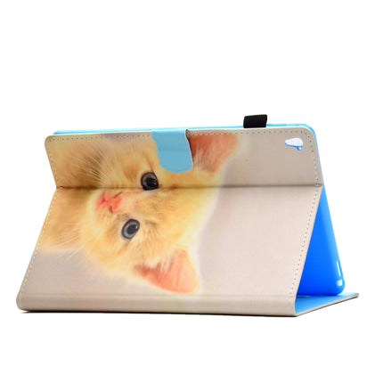 For iPad Pro 9.7 inch Painted Horizontal Flat Leather Case with Sleep Function & Card Slot & Buckle Anti-skid Strip & Bracket & Wallet(Cute Cat)-garmade.com